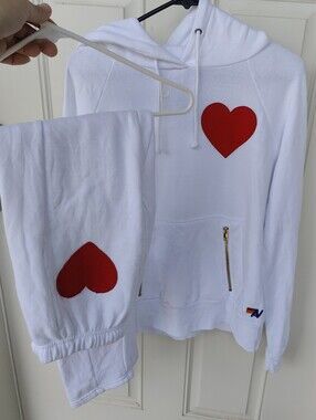 Aviator Nation Size M Limited Edition Heart Sweat Set